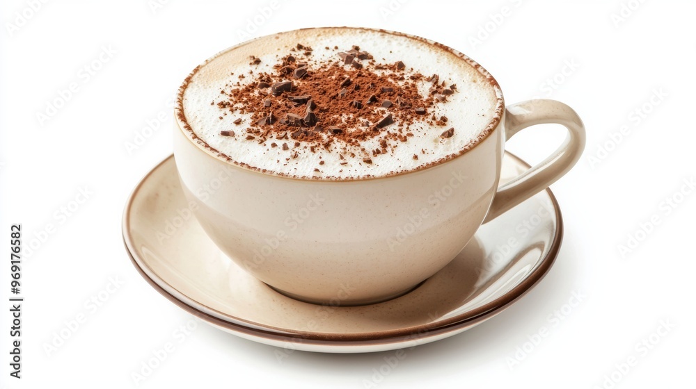 Artfully Crafted Cappuccino in a Ceramic Mug on a Table Artfully Crafted Cappuccino in a Ceramic Mug on a Table