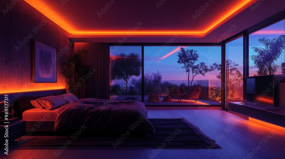 Futuristic AI-Controlled Smart Homes with Emotional Recognition: Homes where AI adjusts lighting, music, and temperature based on the resident’s emotional state. Futuristic AI-Controlled Smart Homes with Emotional Recognition: Homes where AI adjusts lighting, music, and temperature based on the resident’s emotional state.