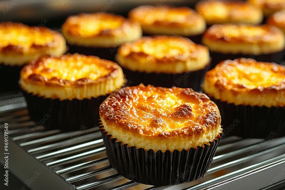 Golden-Brown Baked Pastries Cooling on a Wire Rack Golden-Brown Baked Pastries Cooling on a Wire Rack
