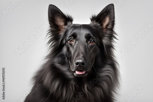 Belgian sheepdog on white background, Ai Generated