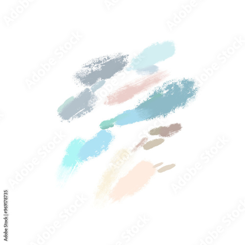 Pastel blue and yellow brushstroke stains