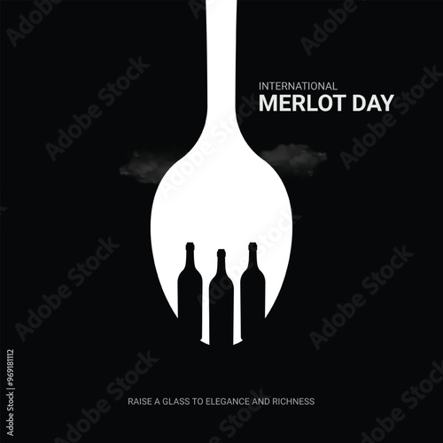 Creative Merlot Day ads design. international merlot day, Celebrated in United States in November 7, vector, 3d illustration