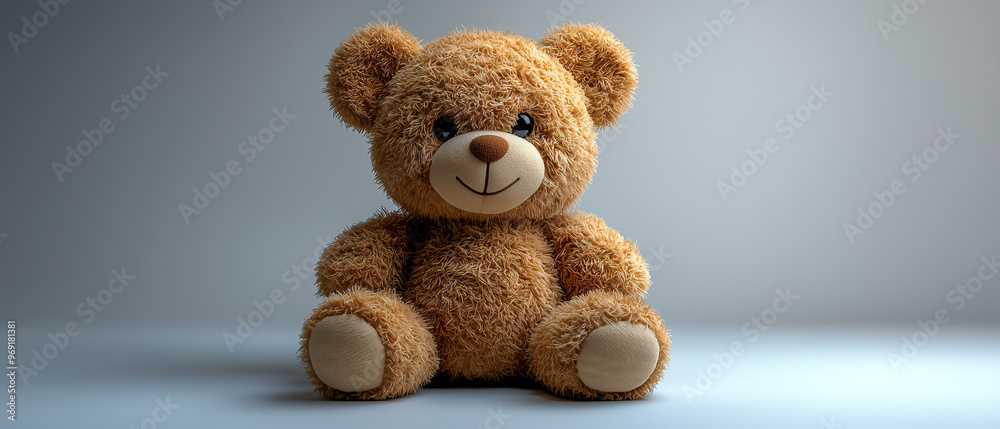 Obraz premium Adorable Plush Toy with Big Eyes and Fluffy Texture, Radiating Comfort