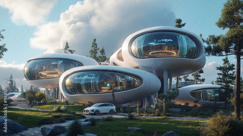 Futuristic AI-controlled space habitats designed for human life on other planets: AI systems managing life-support, agriculture, and infrastructure in space colonies. Futuristic AI-controlled space habitats designed for human life on other planets: AI systems managing life-support, agriculture, and infrastructure in space colonies.