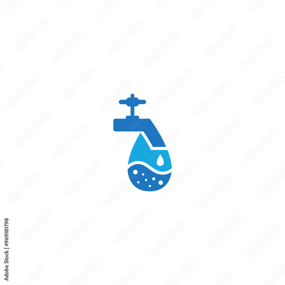 Water drop from tap company logo design. Water drop from tap company logo design.