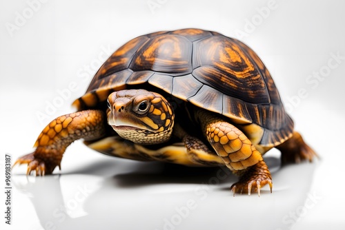 Box turtle on white background, Ai Generated photo