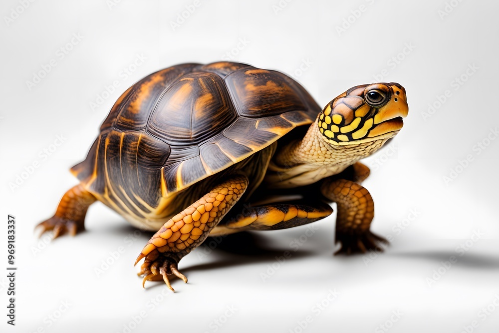 Obraz premium Box turtle on white background, Ai Generated