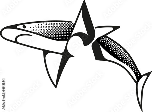 Logo Letter A Shark Branding Logomark