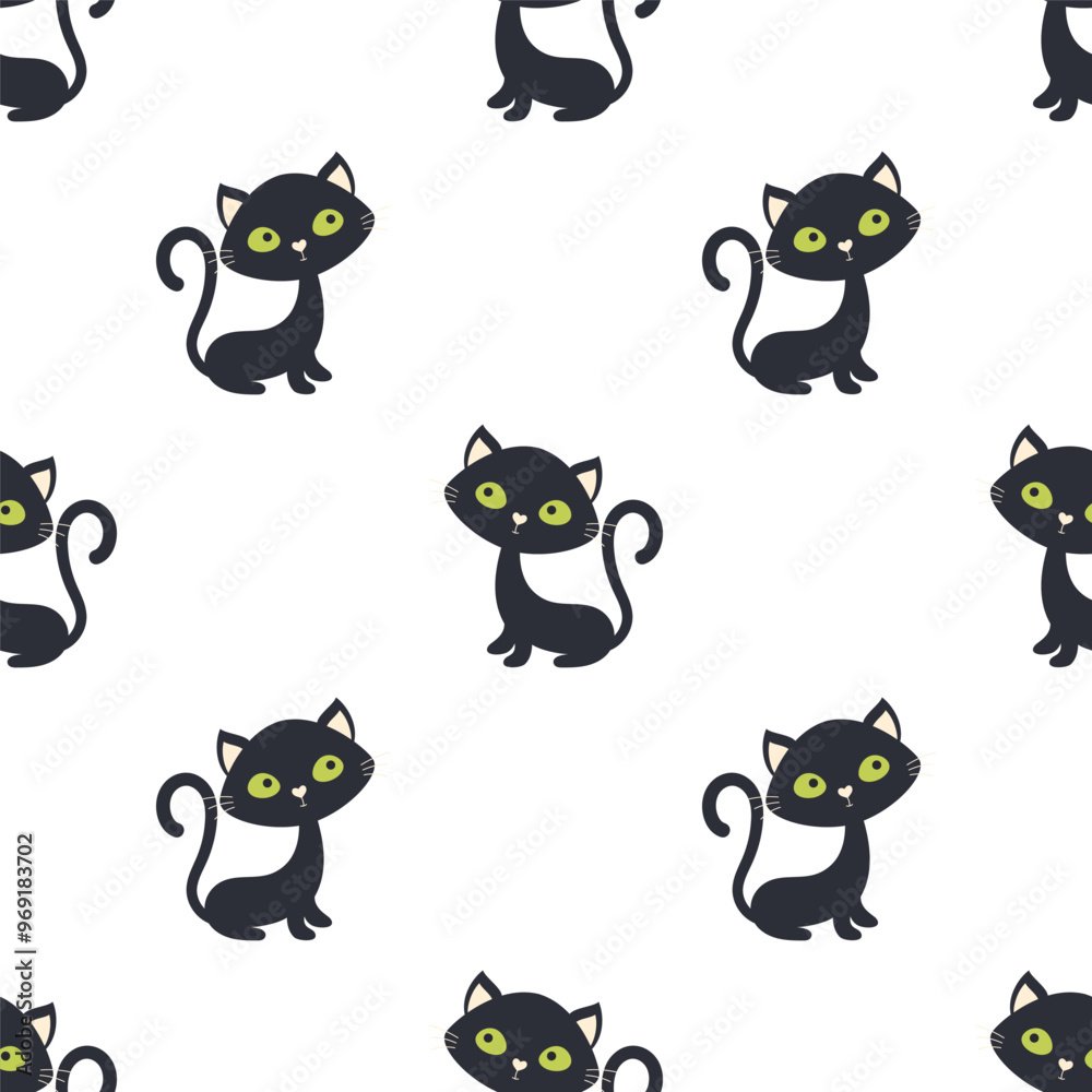 Obraz premium seamless pattern with black cat