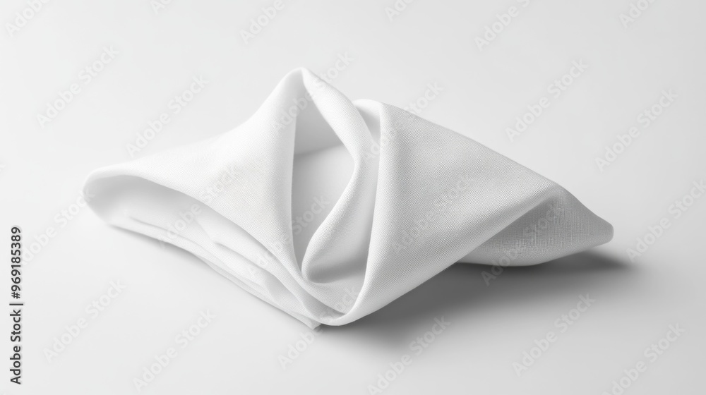 Fototapeta premium White folded fabric with soft texture isolated background