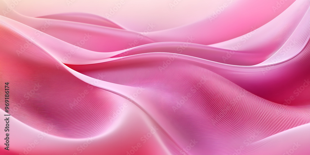 Fototapeta premium Barbiecore pink abstract wave background, 3d textured, ai generated