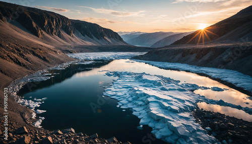 Frozen Lake Wanders in Cloudy Summer: The Seeker's Transit Overwhelmed in Landslide photo