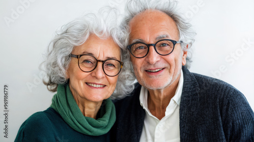 couple souriant d'une femme et un homme âgés de 65 à 70 ans heureux ensemble