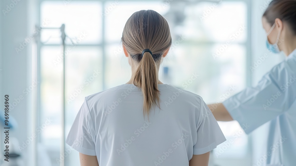 Obraz premium Patient receiving physical therapy from a healthcare professional, Rehabilitation, medical treatment, recovery