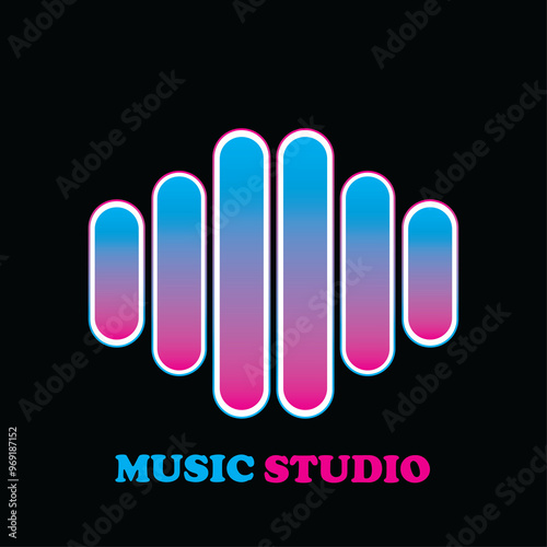 graphic of a glowing symbol music logo