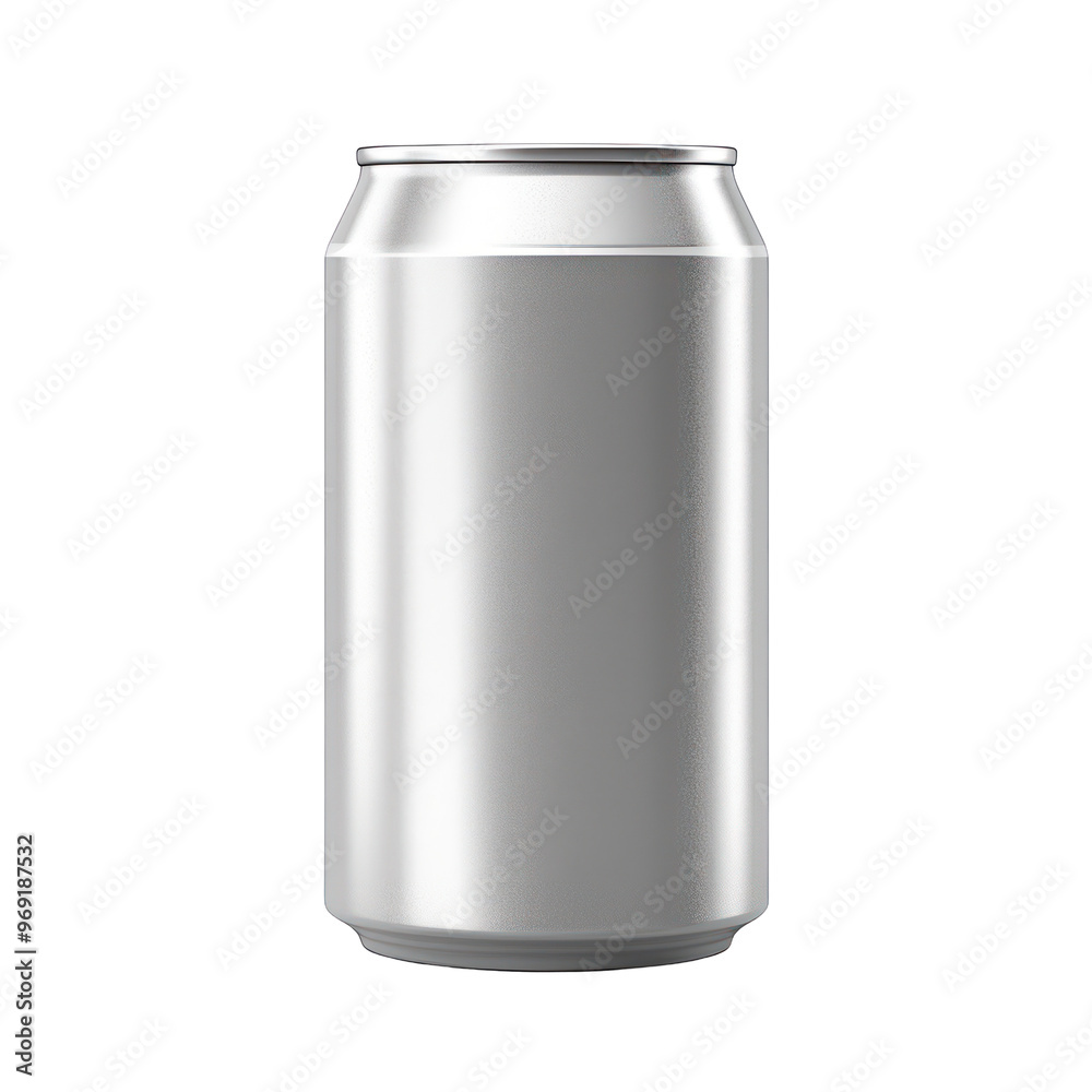 Aluminum Beverage Can on Isolated Background for Product Mockup. Blank Metallic Drink Can Aluminum Beverage Can on Isolated Background for Product Mockup. Blank Metallic Drink Can
