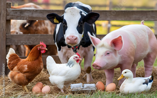 Farm Animals   Cow  Pig  Chicken  Duck  Eggs photo