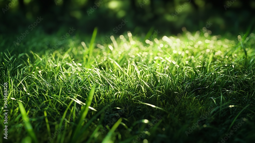 Fototapeta premium raindrops on a green leaf spinach