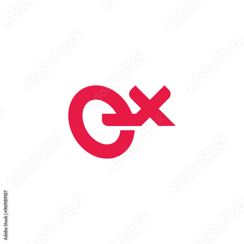 letter ex simple linked geometric font logo vector