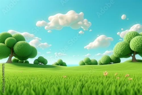 Fototapeta Naklejka Na Ścianę i Meble -  Lawn grassland landscape outdoors.