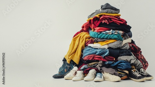 Wallpaper Mural Colorful Pile of Assorted Clothing and Textile Items Torontodigital.ca