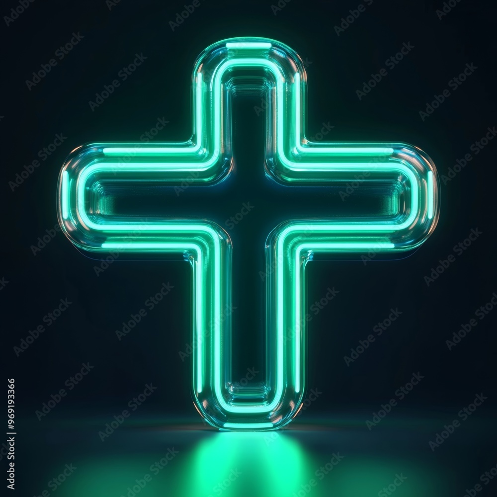 Obraz premium Neon Cross