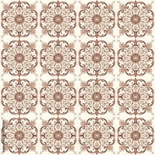 seamless brown pattern with elements