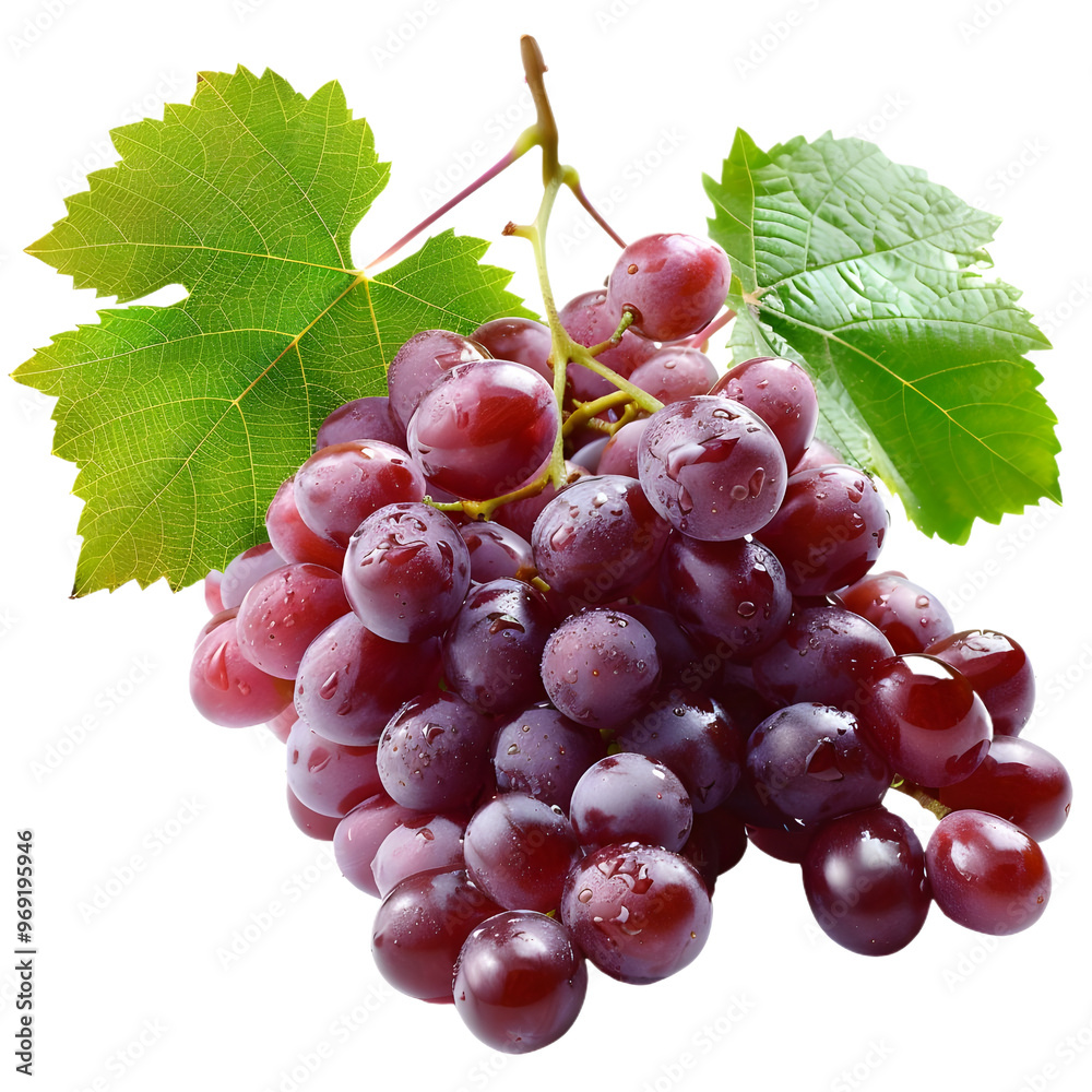 Fototapeta premium bunch of red grapes isolated on white