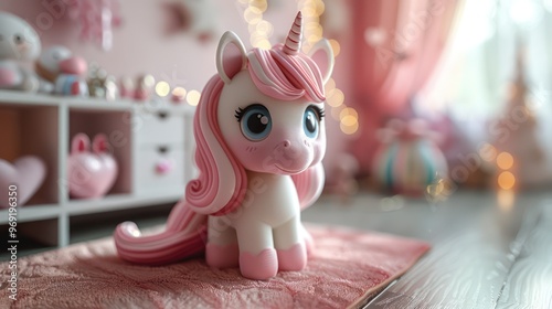 cute, colorful unicorn for valentines day. Generated AI