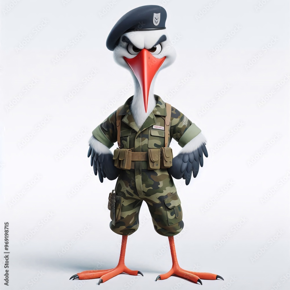 Animals in military clothes on a white background
Animals in military clothes on a white background