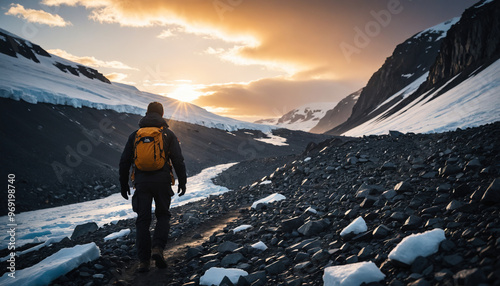 Antarctic Forgotten in Cloudy Summer: The Trailblazer's Sojourn Surrounded in Landslide photo