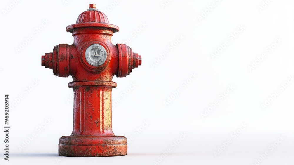 Red Fire Hydrant on a White Background Red Fire Hydrant on a White Background