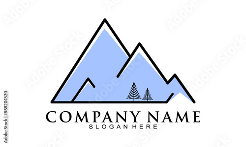 Nature mountain logo design vector