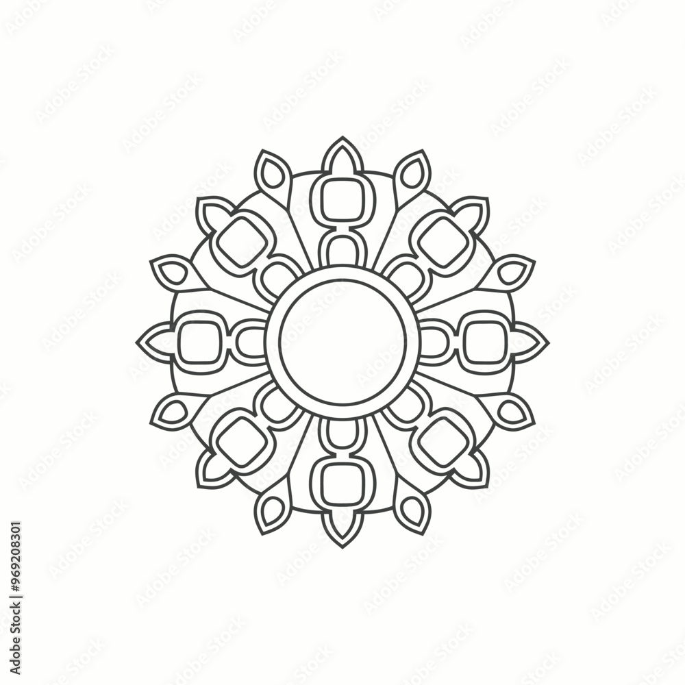 Vector hand drawn doodle mandala art. Ethnic mandala with tribal ornament. modern textile mandala art. tattoo motif, bohemian mandala black white coloring book page, arabic islamic line art design Vector hand drawn doodle mandala art. Ethnic mandala with tribal ornament. modern textile mandala art. tattoo motif, bohemian mandala black white coloring book page, arabic islamic line art design
