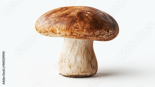 Close-Up of a Single Brown Mushroom