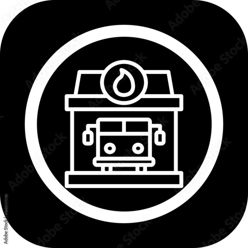 Fire Station Vector Icon Design
