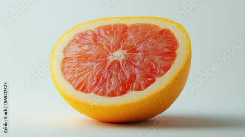 Half Orange Grapefruit on Minimalist Background in Soft Lighting