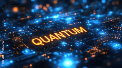 Quantum computing the future of technology illuminated on a circuit board