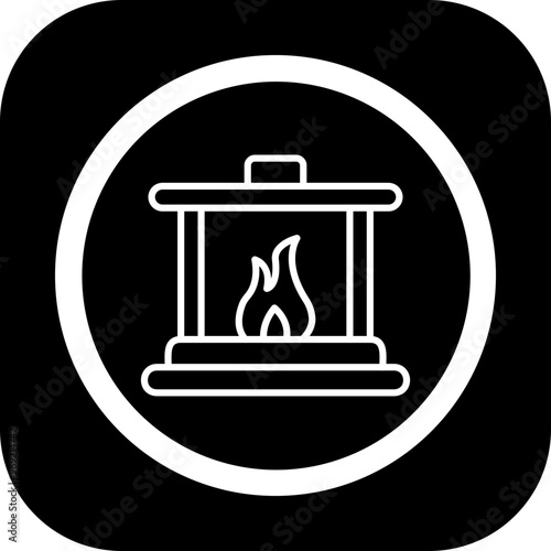 Fireplace Vector Icon Design