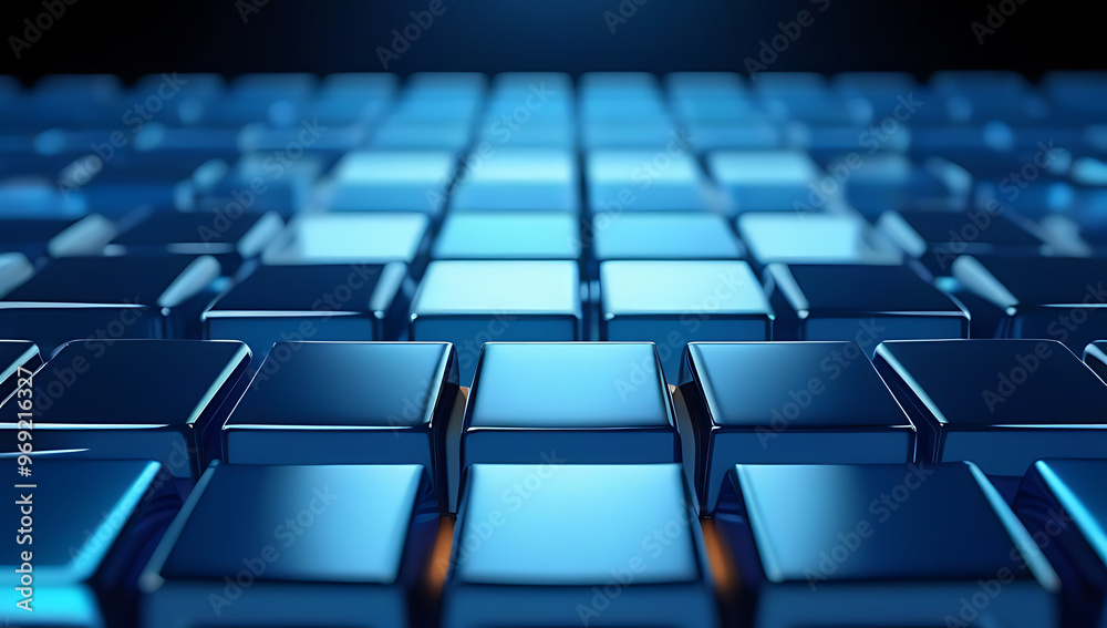 innovative tech background featuring glossy blocks arranged blue rendered innovative tech background featuring glossy blocks arranged blue rendered