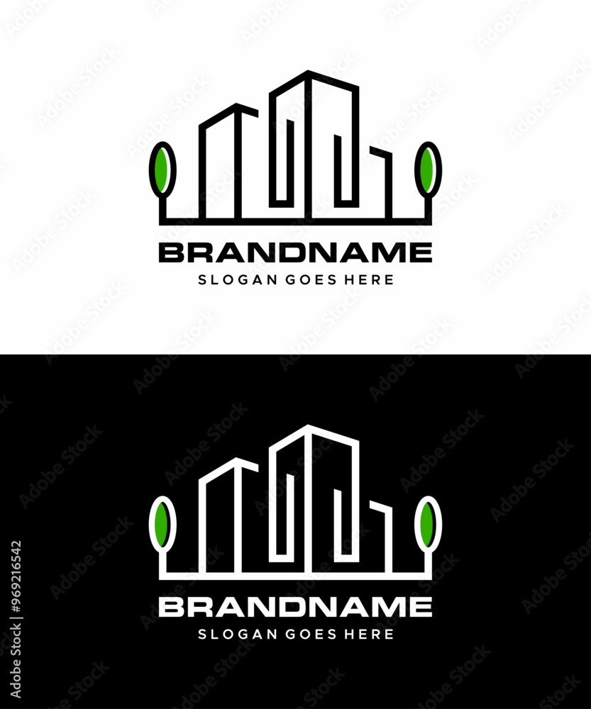 Fototapeta premium vector logo construction building resort hotel
