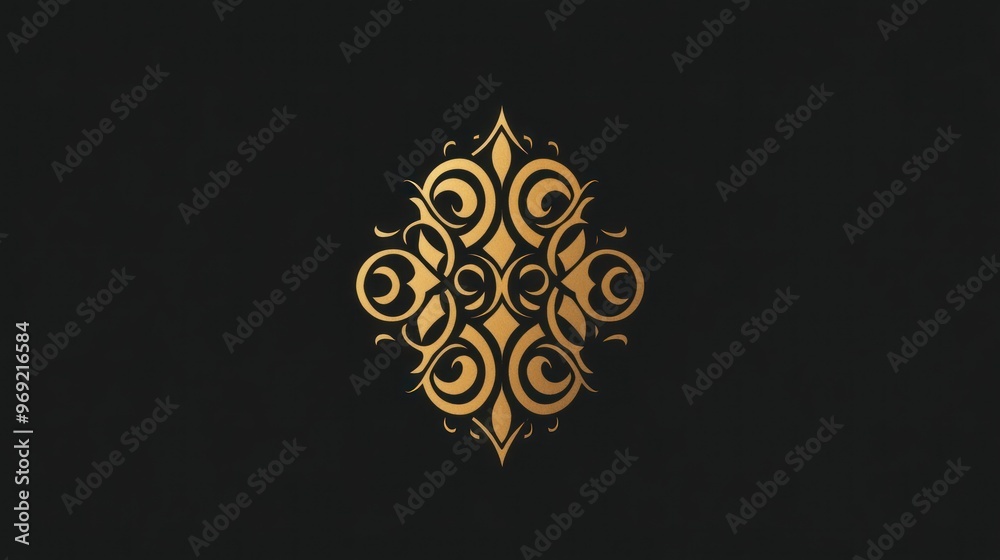 gold ornament on black background gold ornament on black background