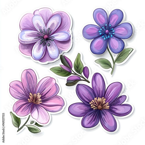 A beautiful collection of vibrant purple flowers, perfect for enhancing designs, crafts, and nature-themed projects.