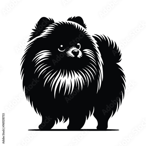 Silhouette of a Pomeranian Dog