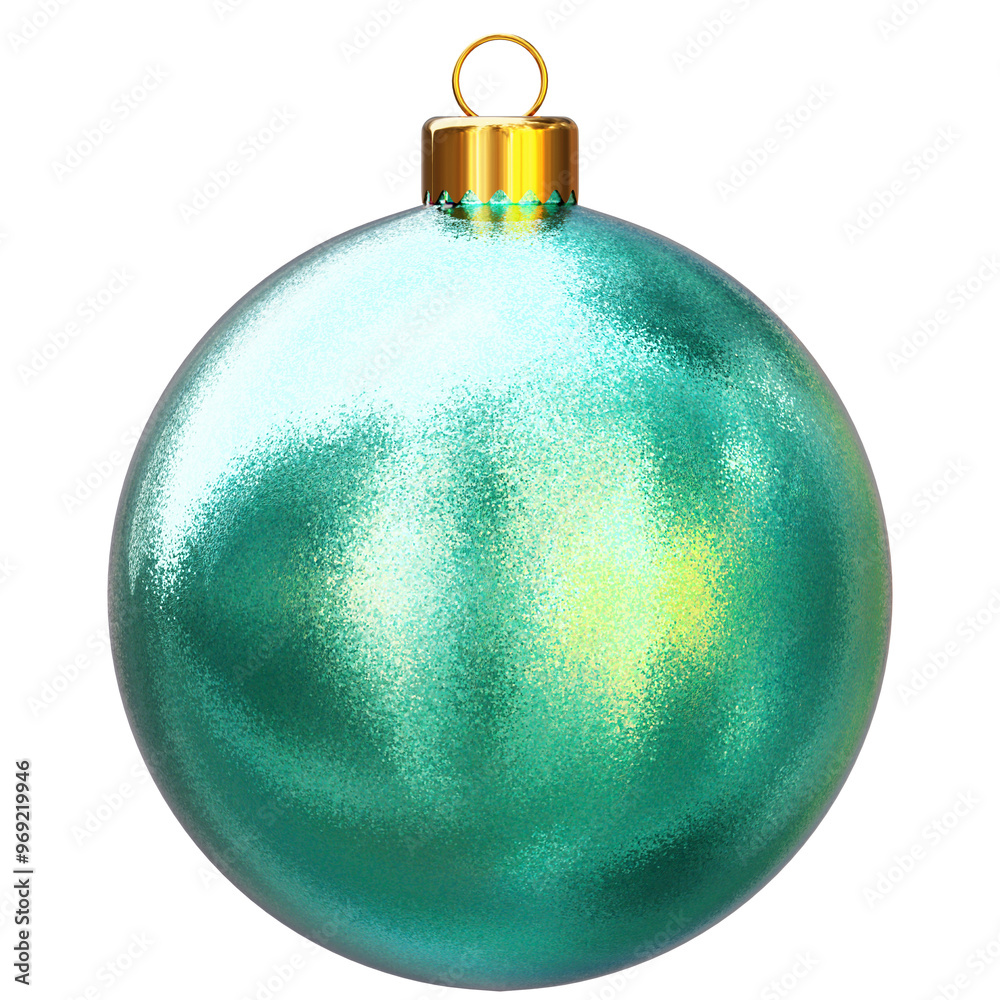 Glitter Cyan Christmas Ornament Ball Isolated Glitter Cyan Christmas Ornament Ball Isolated