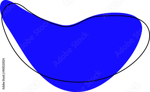 Blue Abstract Liquid Shape Illustration