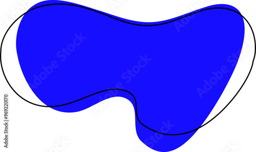 Blue Abstract Liquid Shape Illustration