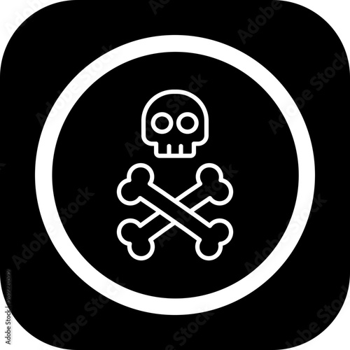 Skull And Bones Vector Icon Design