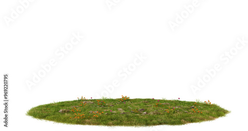 Green Grass Patch Isolated on transparent Background photo