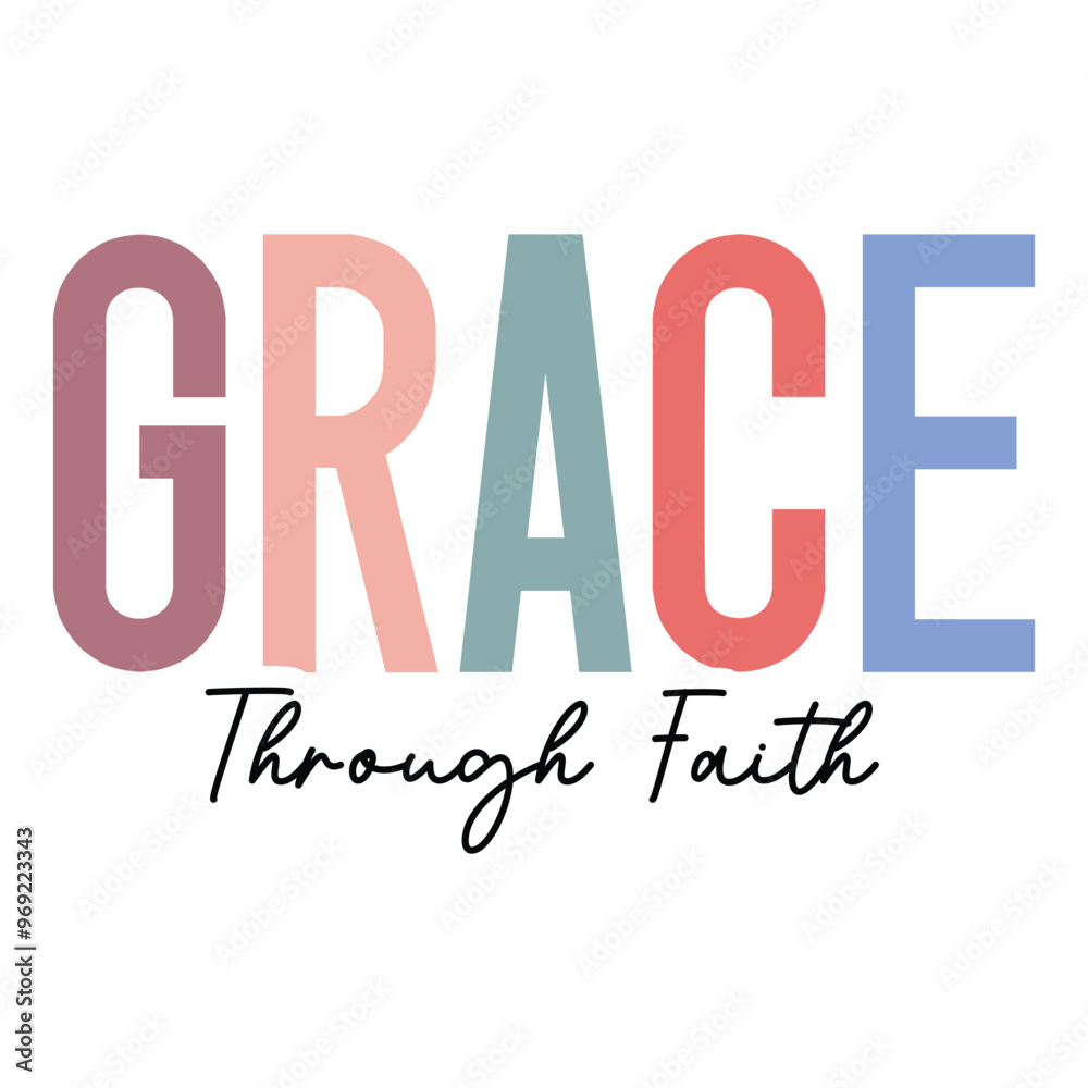 Fototapeta premium Grace through faith SVG Art & Illustration